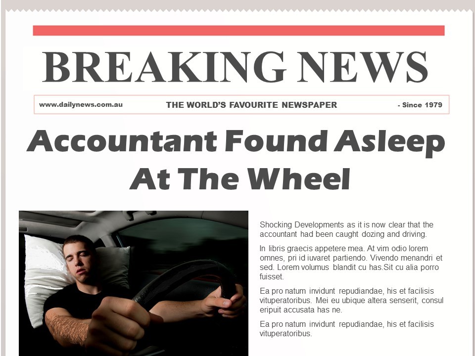 Accountant Found Asleep at the Wheel